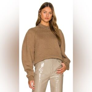 Agolde Tarron Mock Neck Sweatshirt Green Brown XS